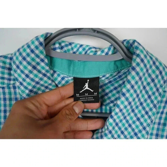 Jordan Brand Button-Down Shirt Men's Medium Blue Summer #583 - Picture 7 of 9